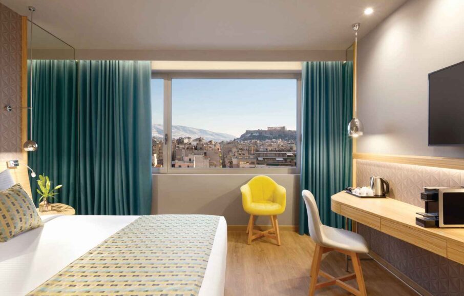 Executive Double Acropolis View room, hotel Wyndham Grand Athens, Athènes, Grèce.