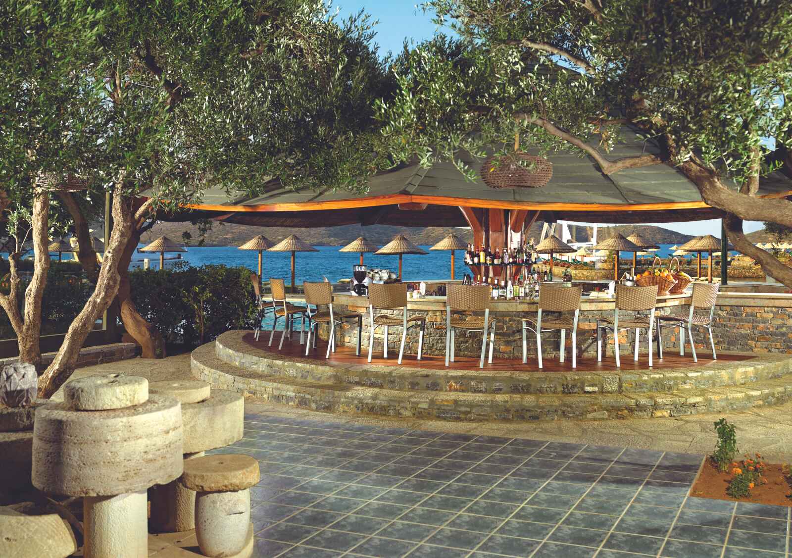 Beach Bar, Porto Elounda Golf & Spa Resort, Crète, Grèce