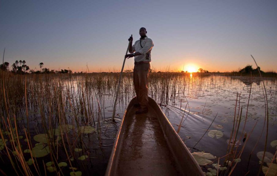 Bateau, Delta de l'Okavango, Botswana
