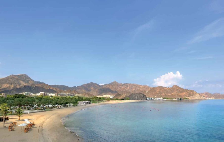 Vue générale, plage, Al Bustan Palace, A Ritz-Carton Hotel, Mascate, Oman