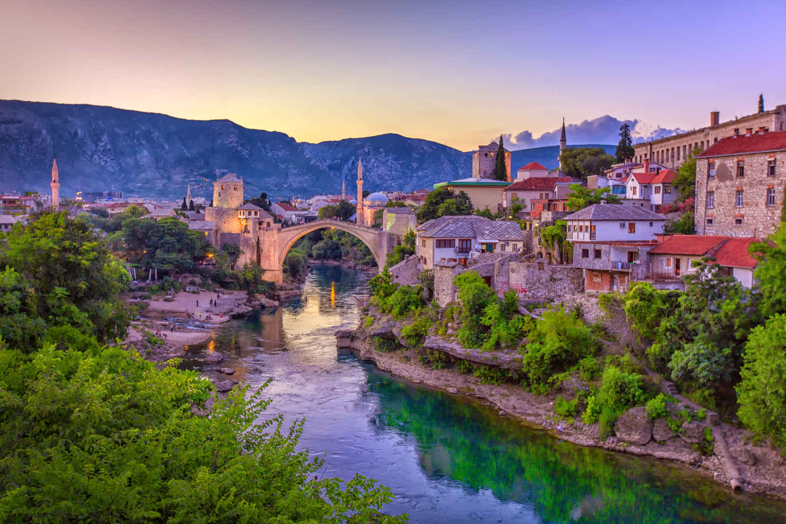 Vue sur la ville, pont Mostar, Bosnie-Herzégovine