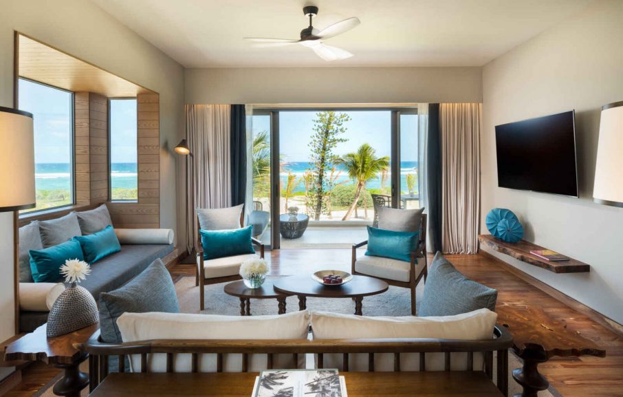 Salon, Suite Océan, Anantara Iko Mauritius Resort, Ile Maurice