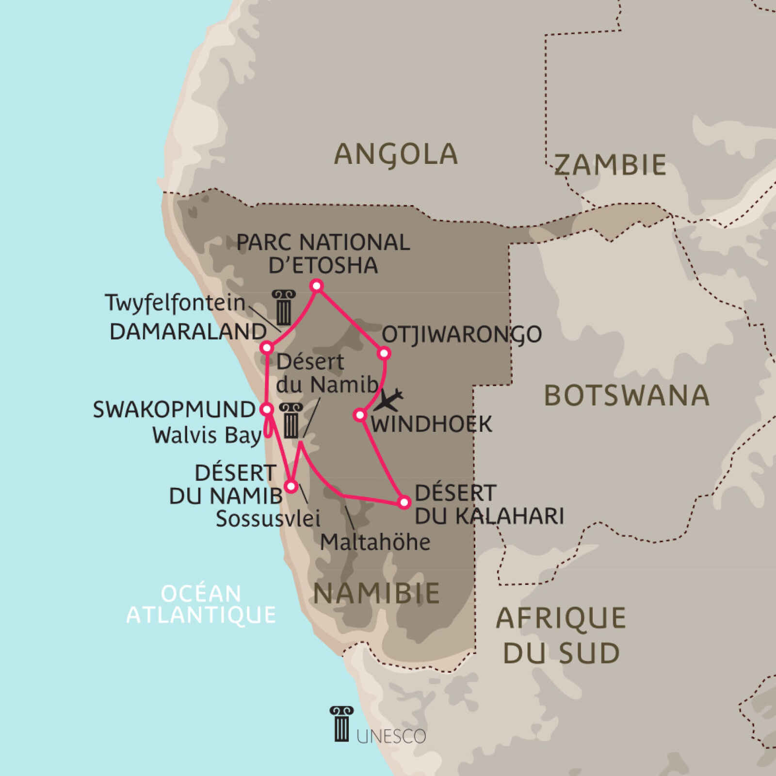 Carte Magnétique Namibie en privé