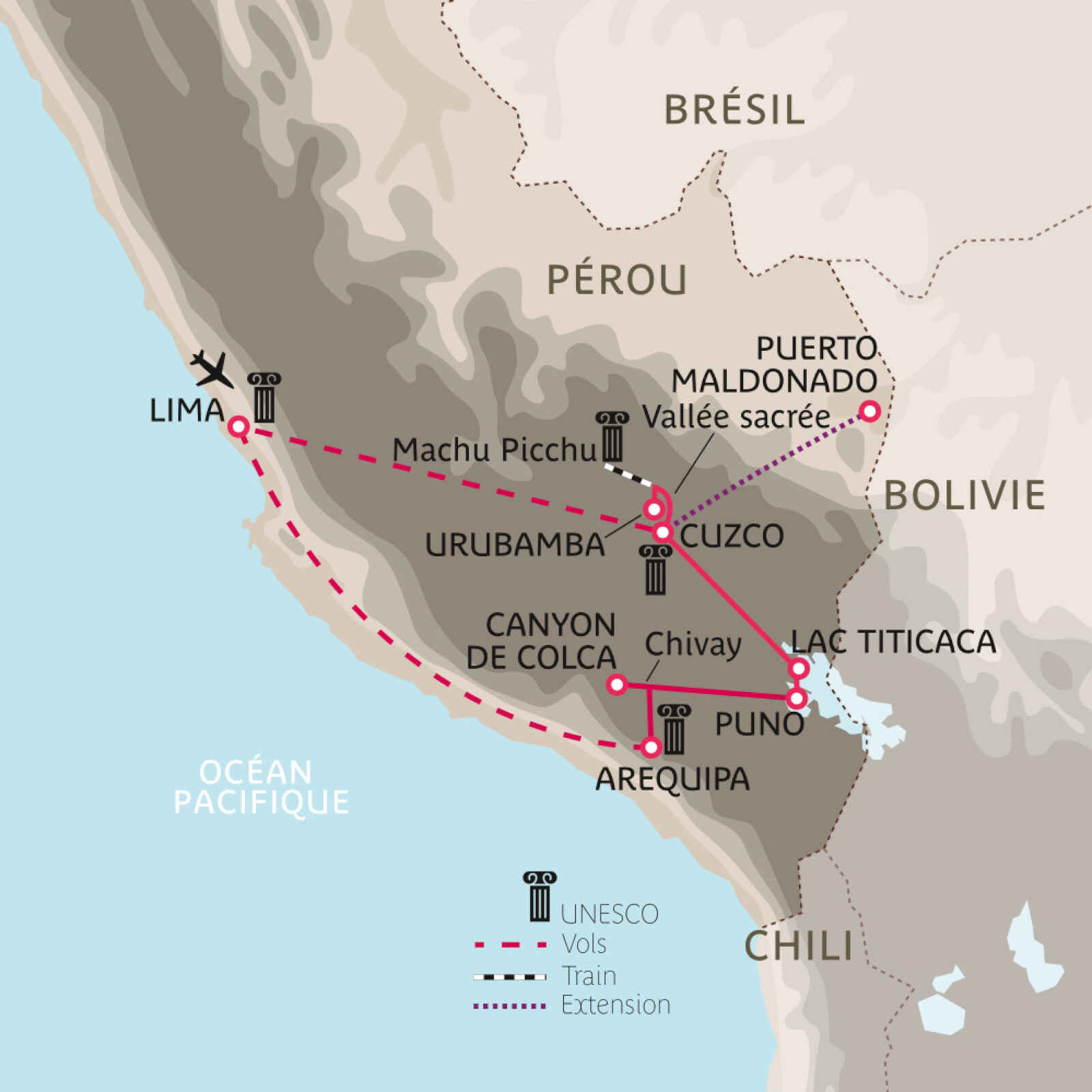 Carte Au cœur des Andes en privé