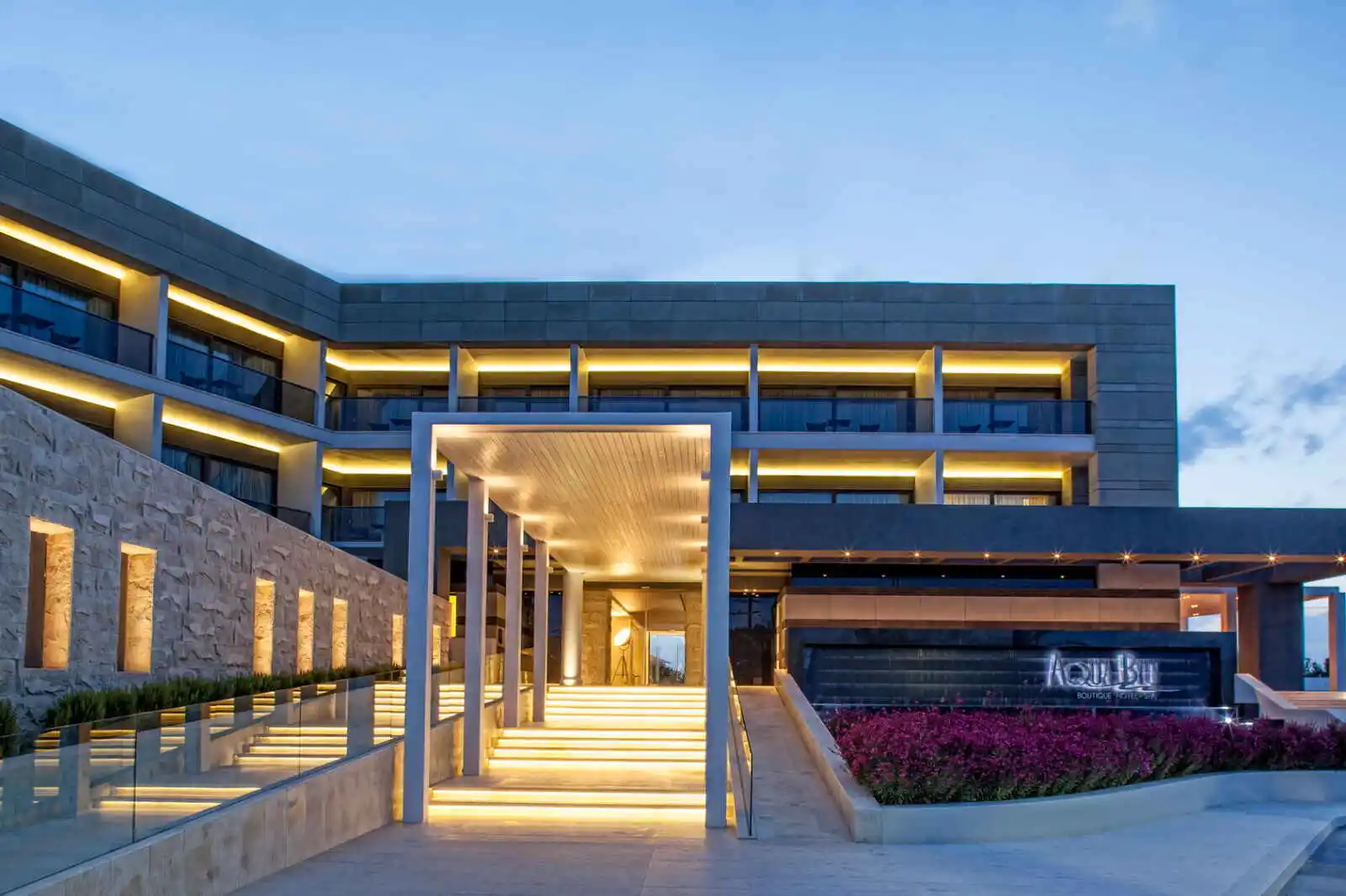 Entrée, Aqua Blu Boutique Hotel & Spa, Kos, Grèce.