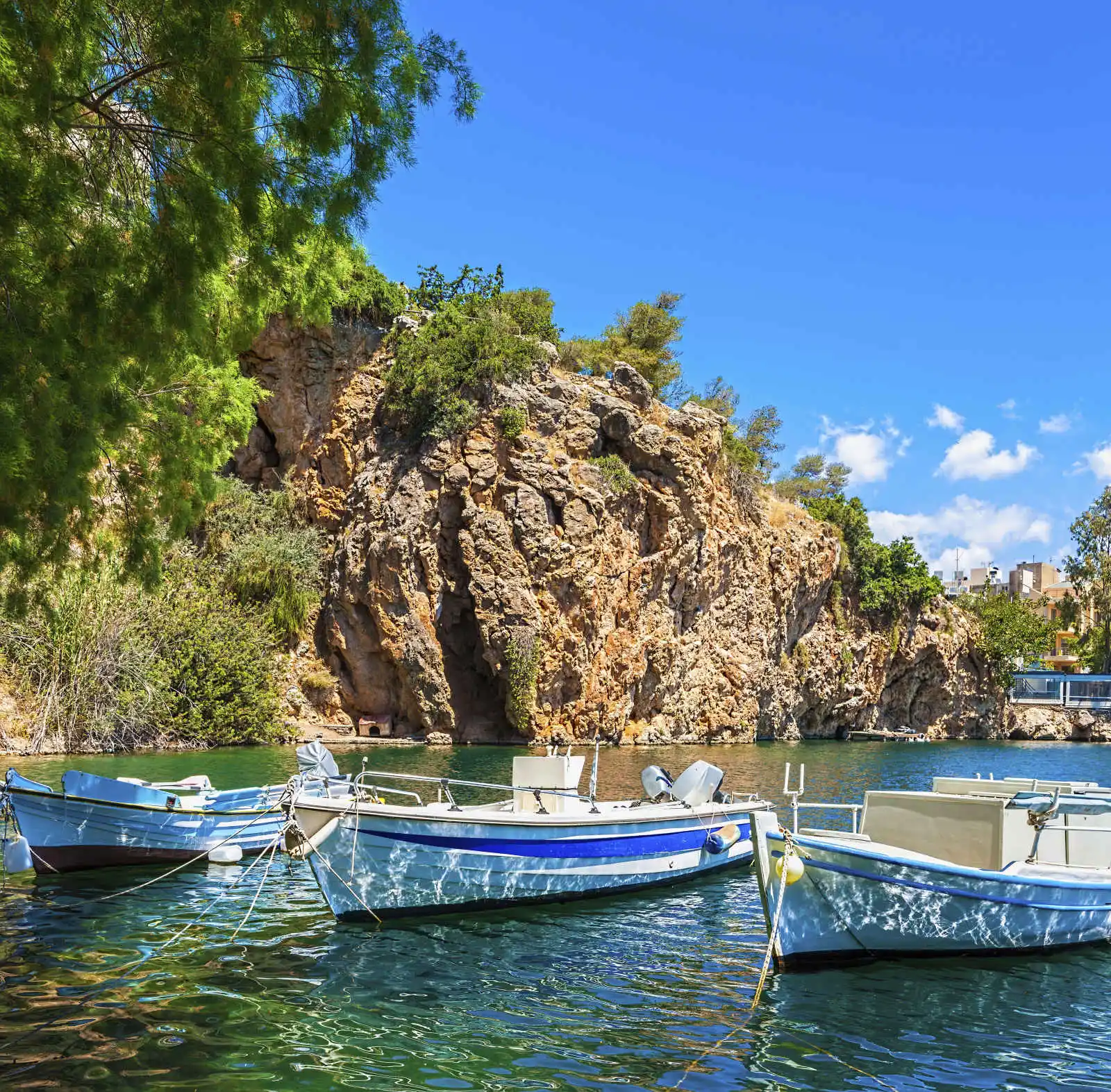 Bateaux sur le lac Voulismeni, Agios Nikolaos
