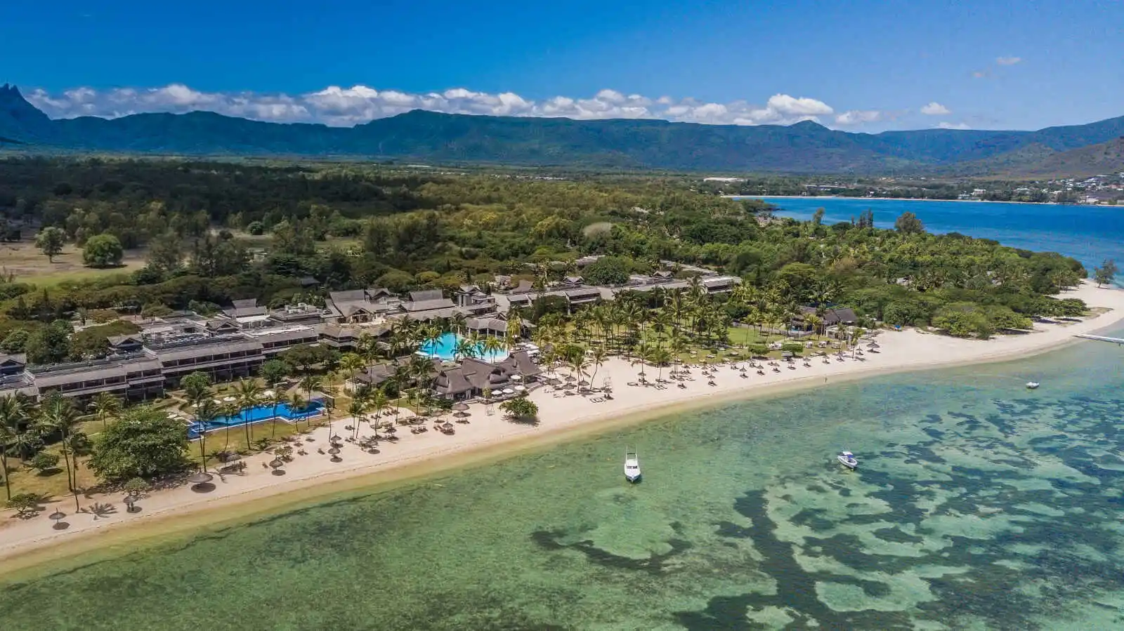 Vue aérienne, Sofitel Mauritius Imperial Resort and Spa, Flic en Flac, Île Maurice