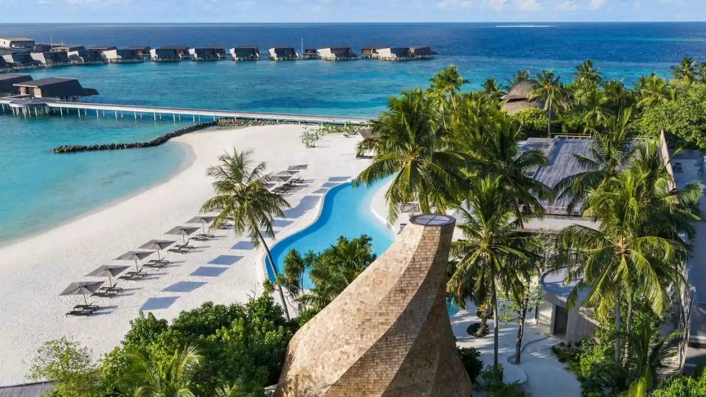 Vue aérienne, The St. Regis Maldives Vommuli Resort, Maldives