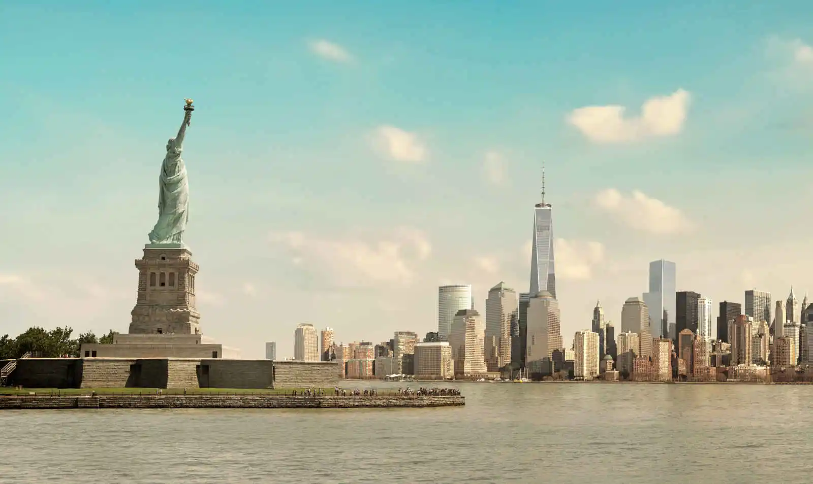 Statue De La Liberté et Manhattan, New York City, État de New York, États-Unis, Amérique du Nord