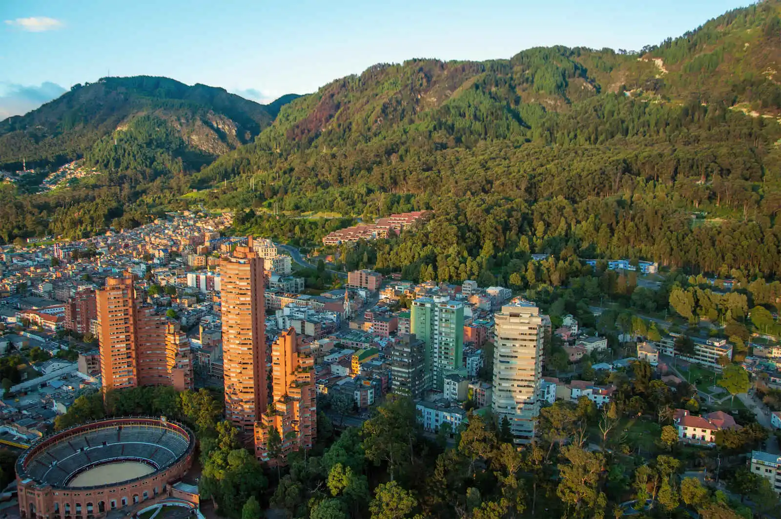 Vue aérienne, Bogotá et Andes, Colombie