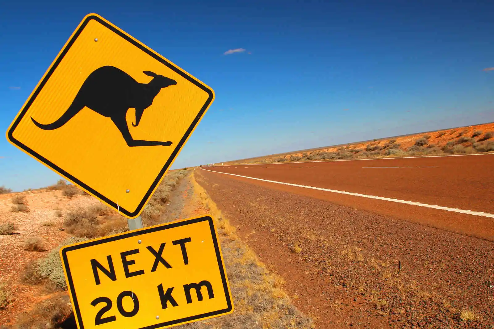 Panneau de signalisation, Stuart Highway, Territoire du Nord, Australie méridionale, Australie