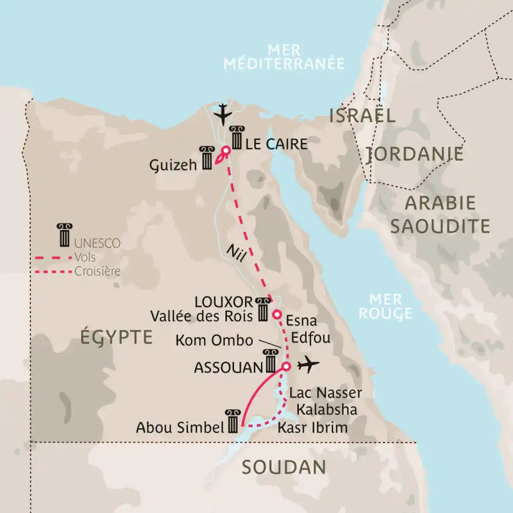 Carte Du Nil au lac Nasser en privé
