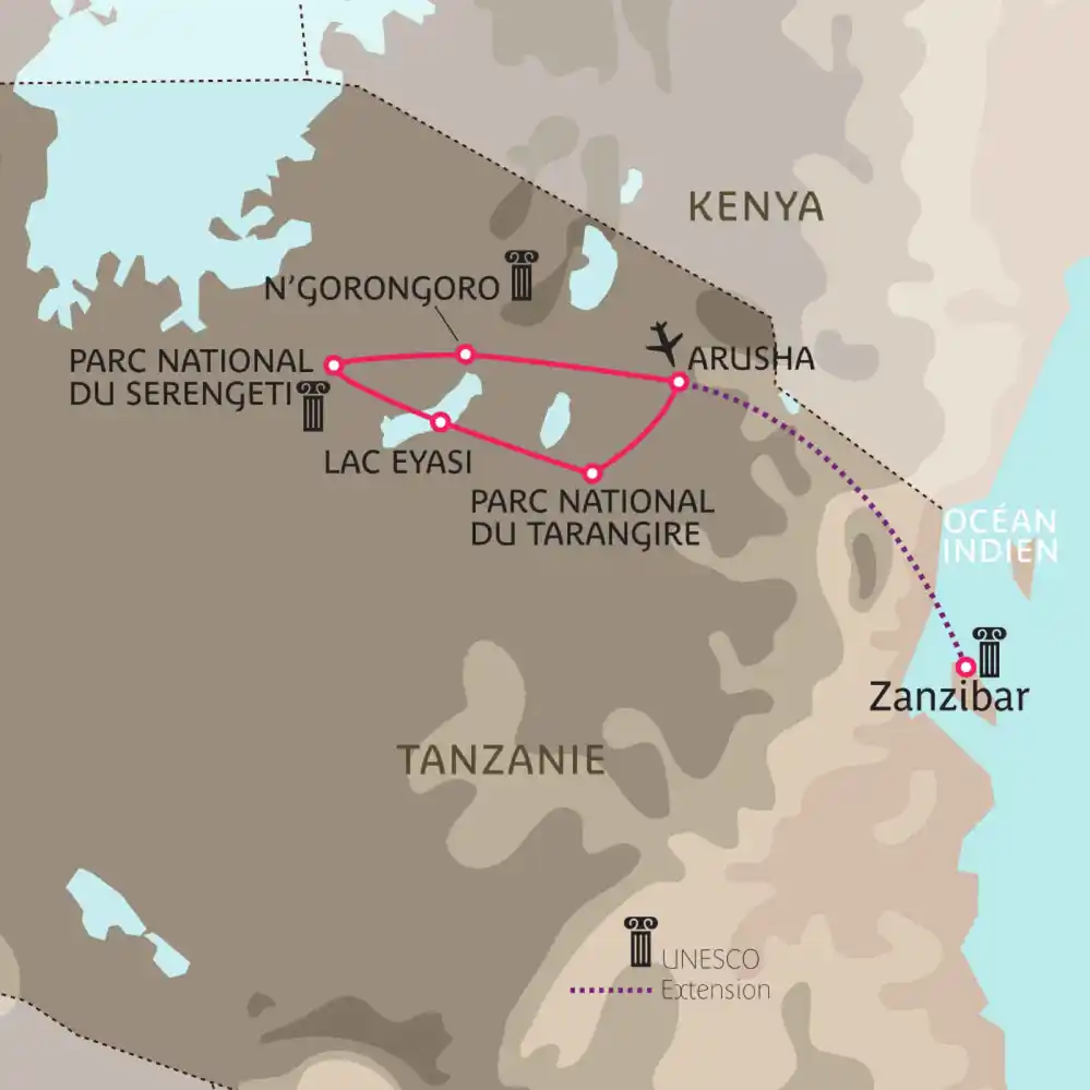 Carte Tanzanie grandeur nature en privé