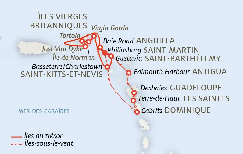 Carte Découverte des Antilles – Îles-sous-le-Vent