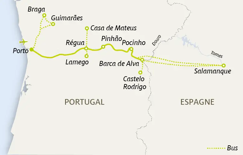 Carte Au fil du Douro