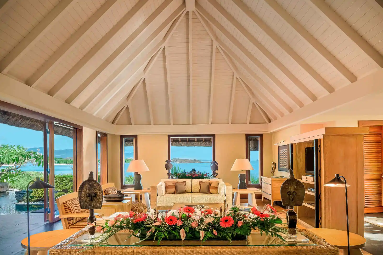 Salon, villa royale, hôtel The Oberoi Beach Resort Mauritius, Pointe aux Piments, Île Maurice