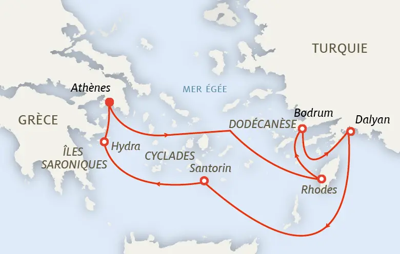Carte Cyclades du Sud
