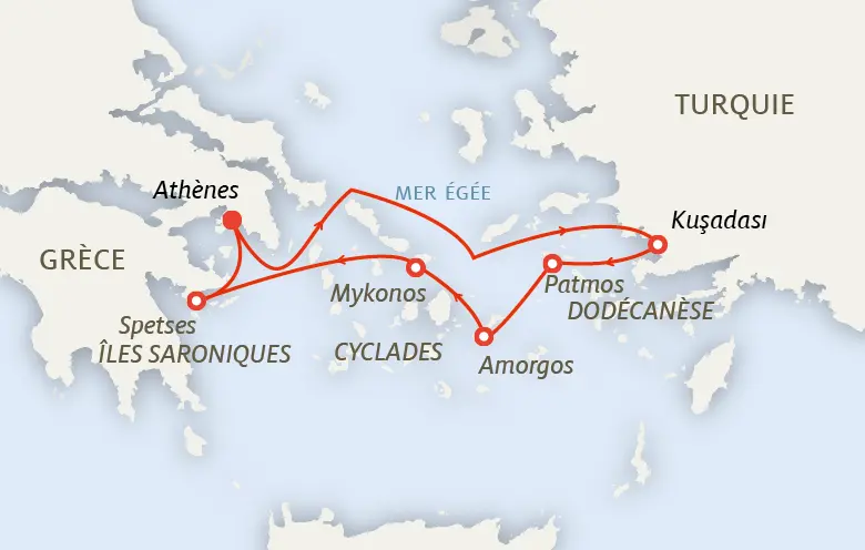 Carte Cyclades du Nord