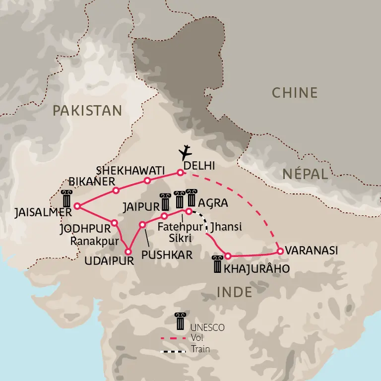 Carte Toute l’Inde du Nord