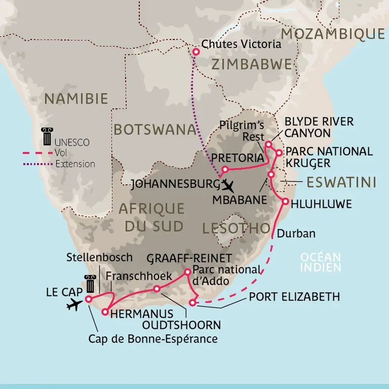 Carte L’Afrique du Sud grand format