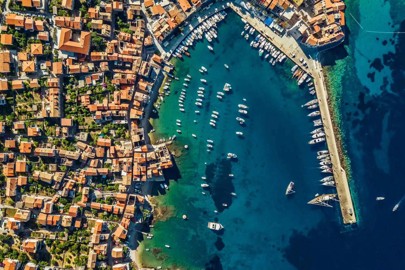 Vue aérienne du port, Dubrovnik