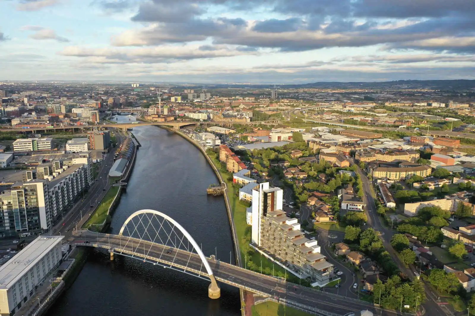 Vue aérienne de Glasgow, Royaume-Uni
