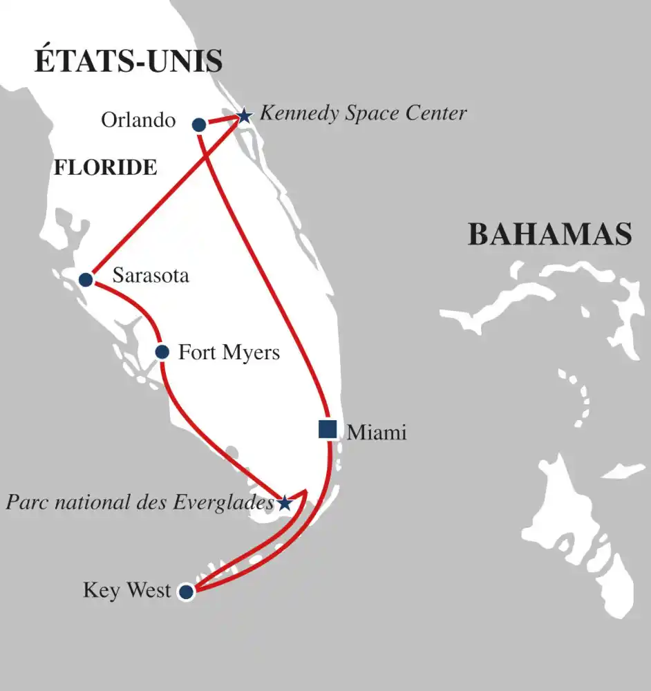 Carte Découverte de la Floride et extension à Miami