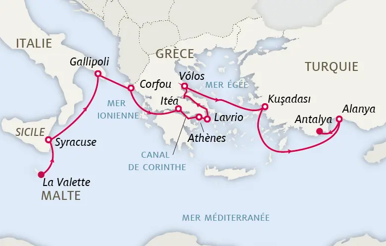 Carte Méditerranée : empreintes des grandes civilisations