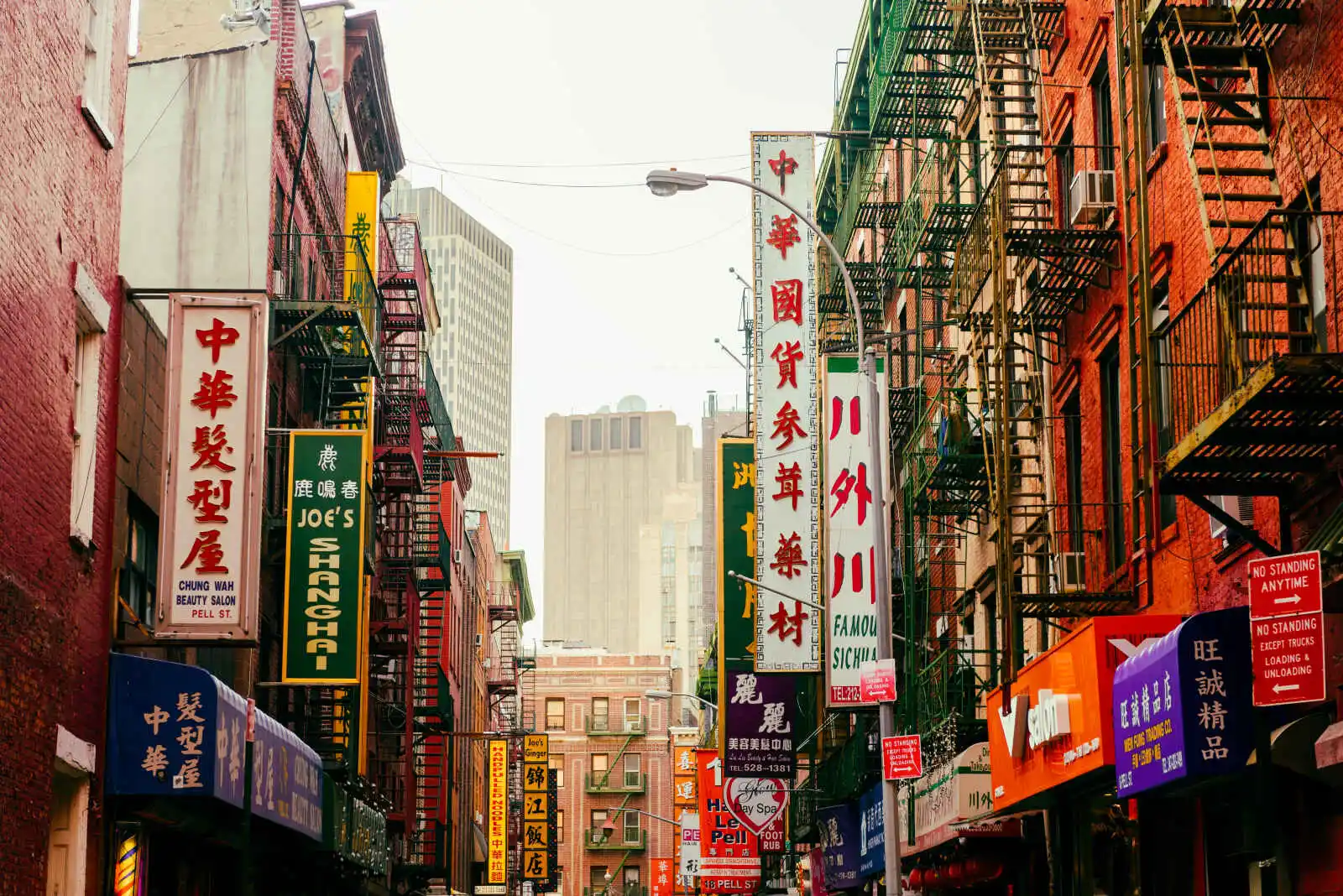 Vue sur une rue de Chinatown (quartier chinois), New York City
