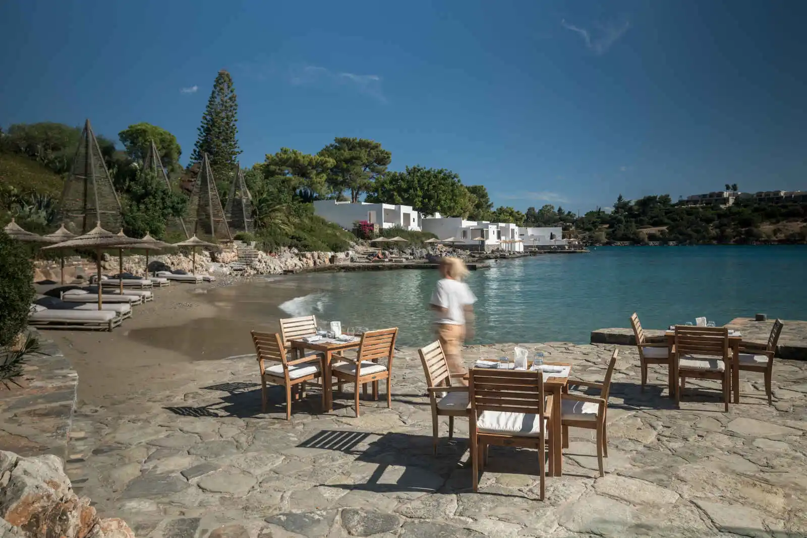 Terrasse du bar Pure Lounge, hôtel Minos Beach Art