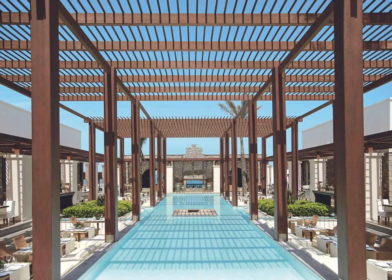 Terrasse du restaurant Amirandes, hôtel Grecotel Amirandes Boutique Resort