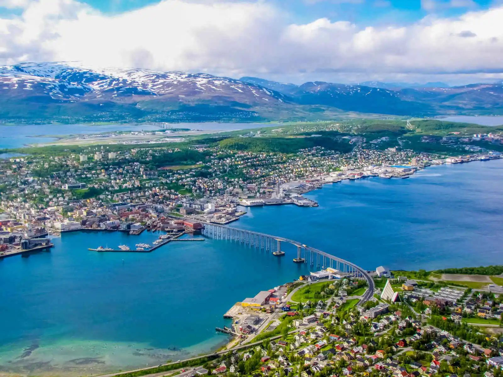 Vue aérienne de Tromsø, Norvège