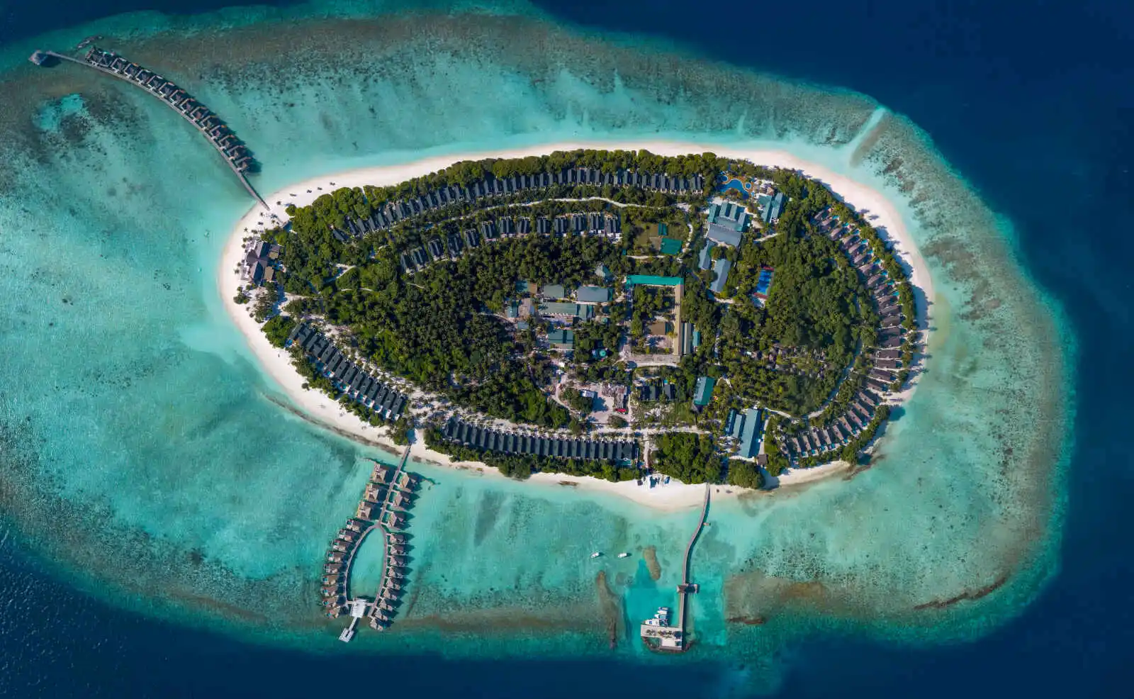 Vue aérienne Furaveri Maldives, Maldives