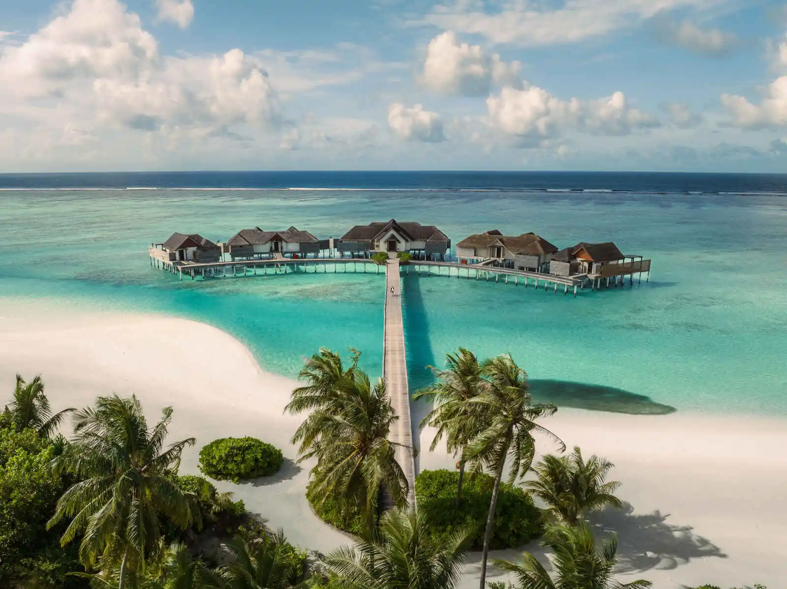 Vue aérienne de l'hôtel, Niyama Private Islands Maldives