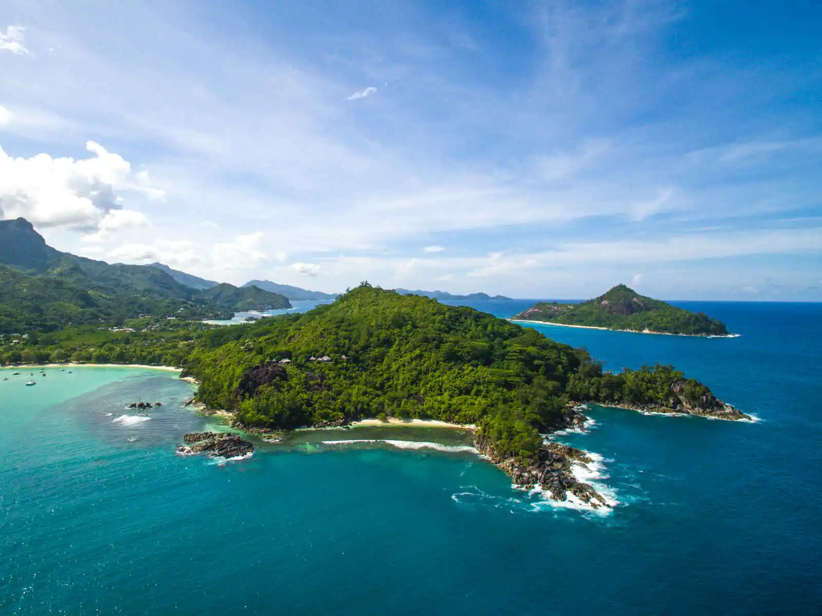 Vue aérienne de l'île, Constance Ephelia Seychelles, Seychelles