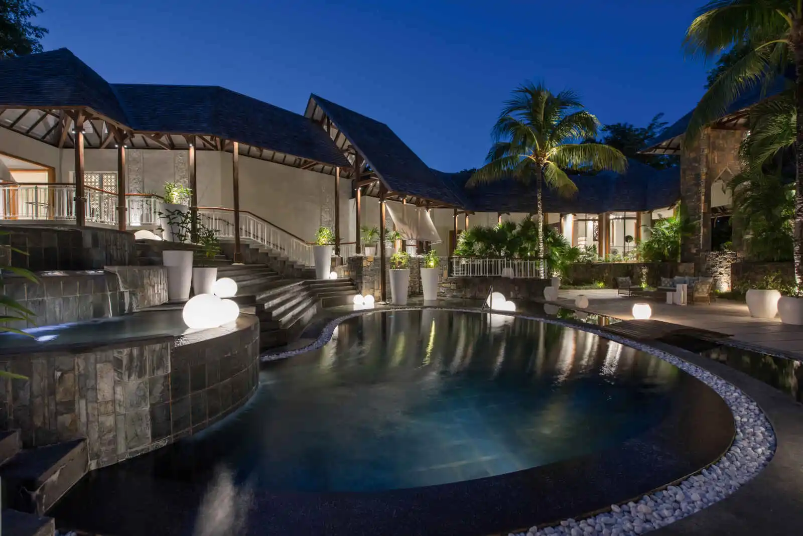Spa de l'hôtel de nuit, Royal Palm Beachcomber Luxury