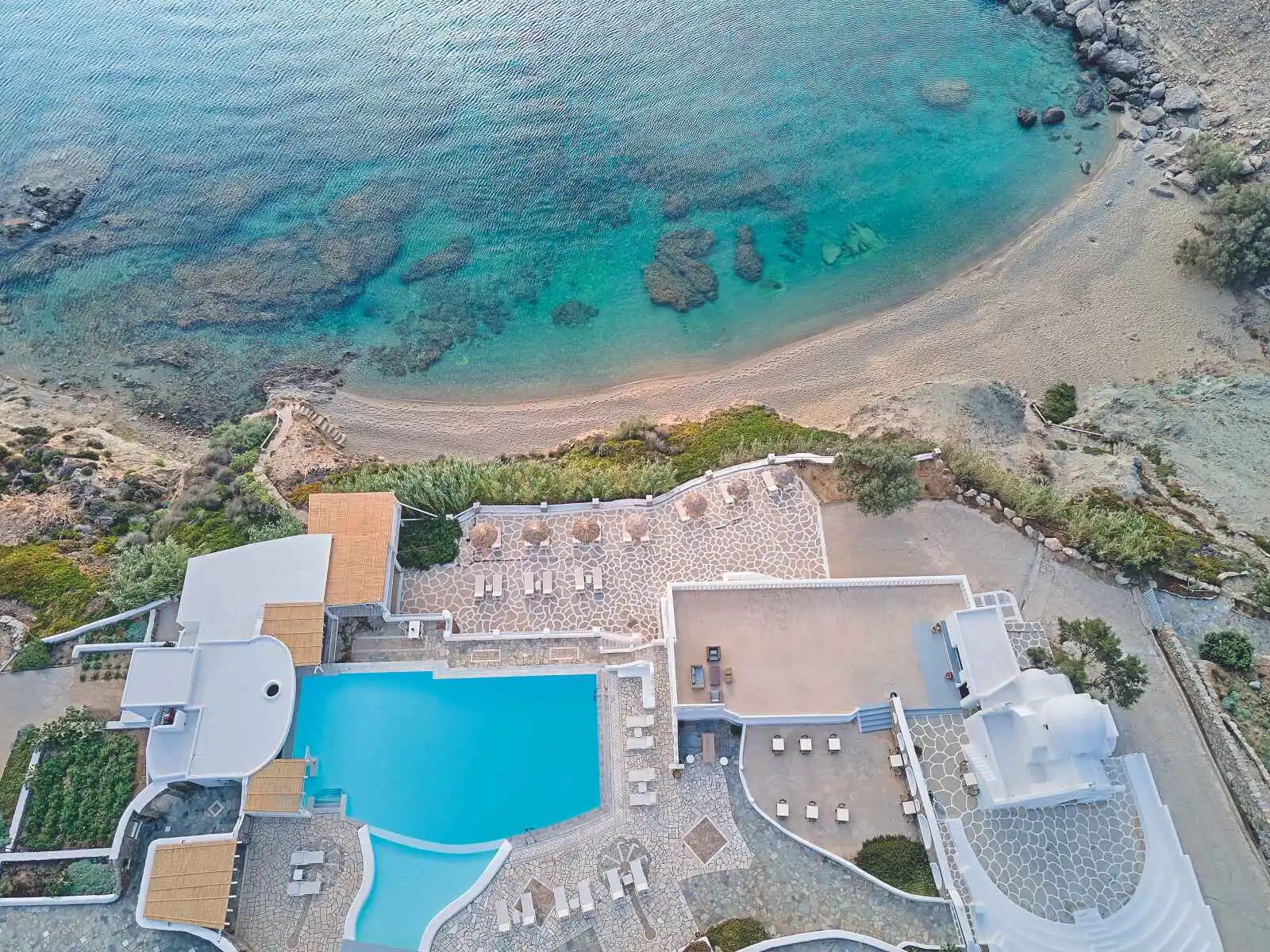 Vue aérienne de l'hôtel, Grecotel Mykonos Lolita