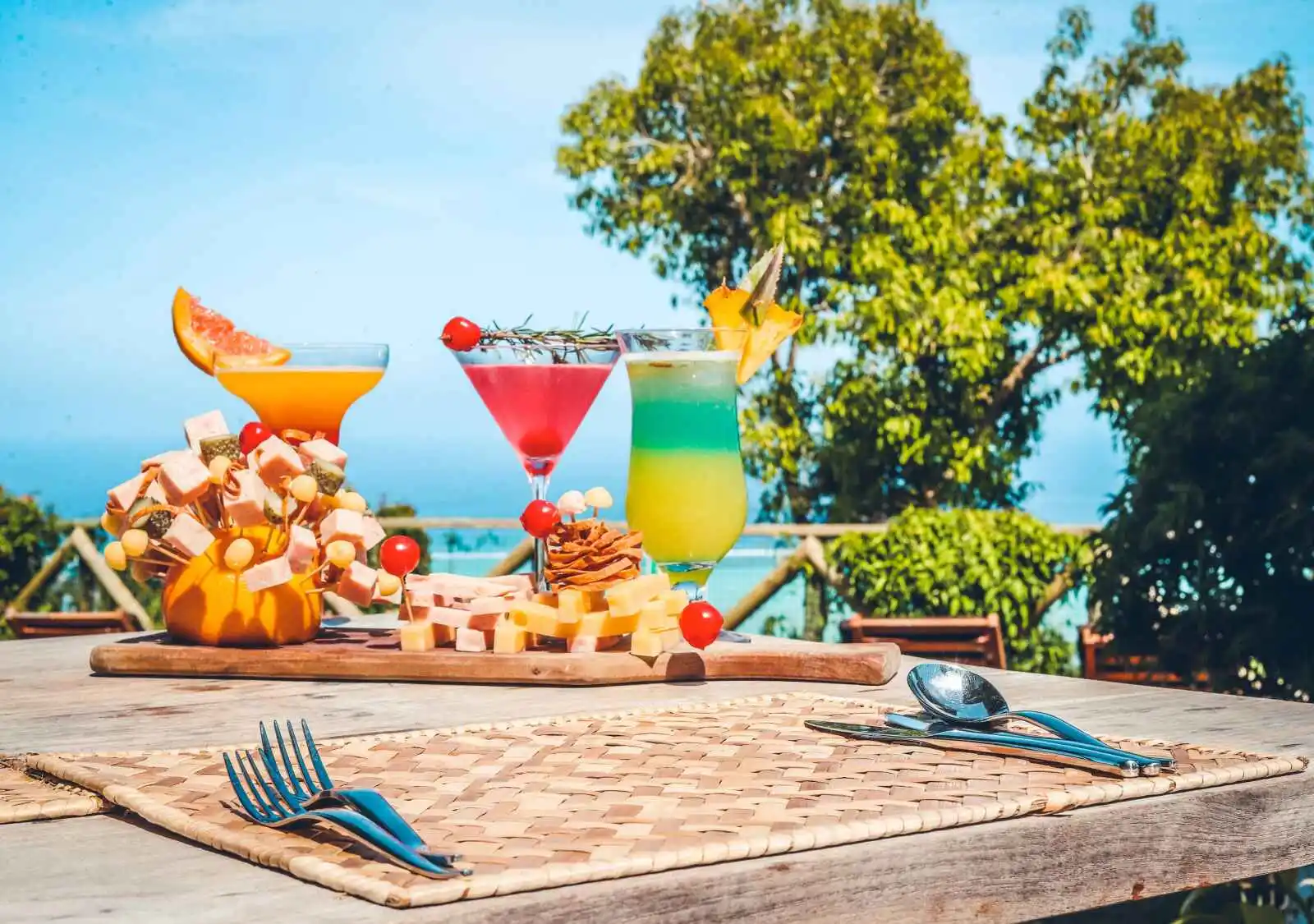 Boissons servies au restaurant SeaForest, Chalets Chamarel