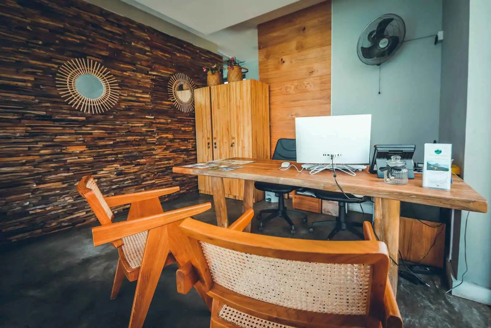 Réception de l'hôtel, Chalets Chamarel