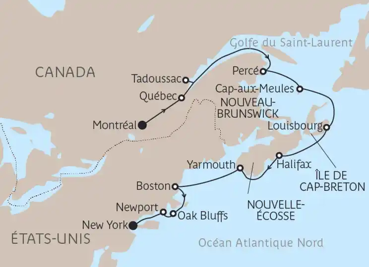 Carte De la Belle Province à Big Apple