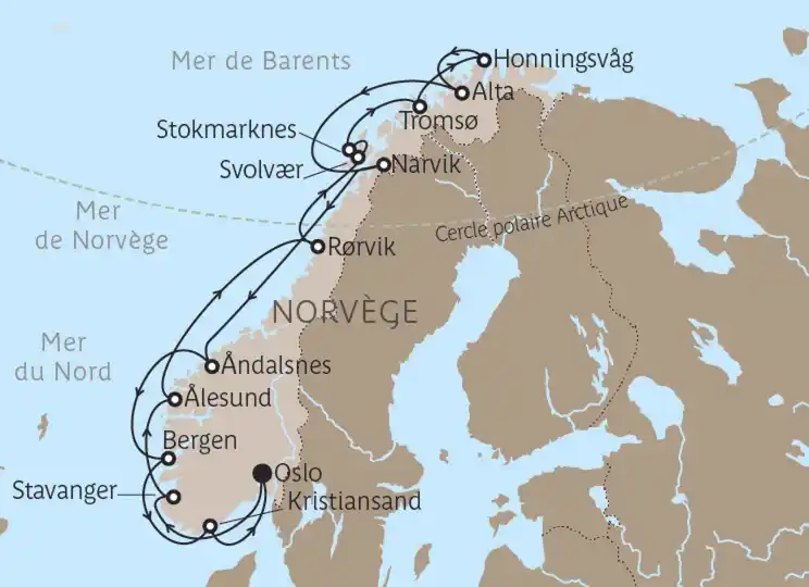 Carte La ligne du Cap Nord
