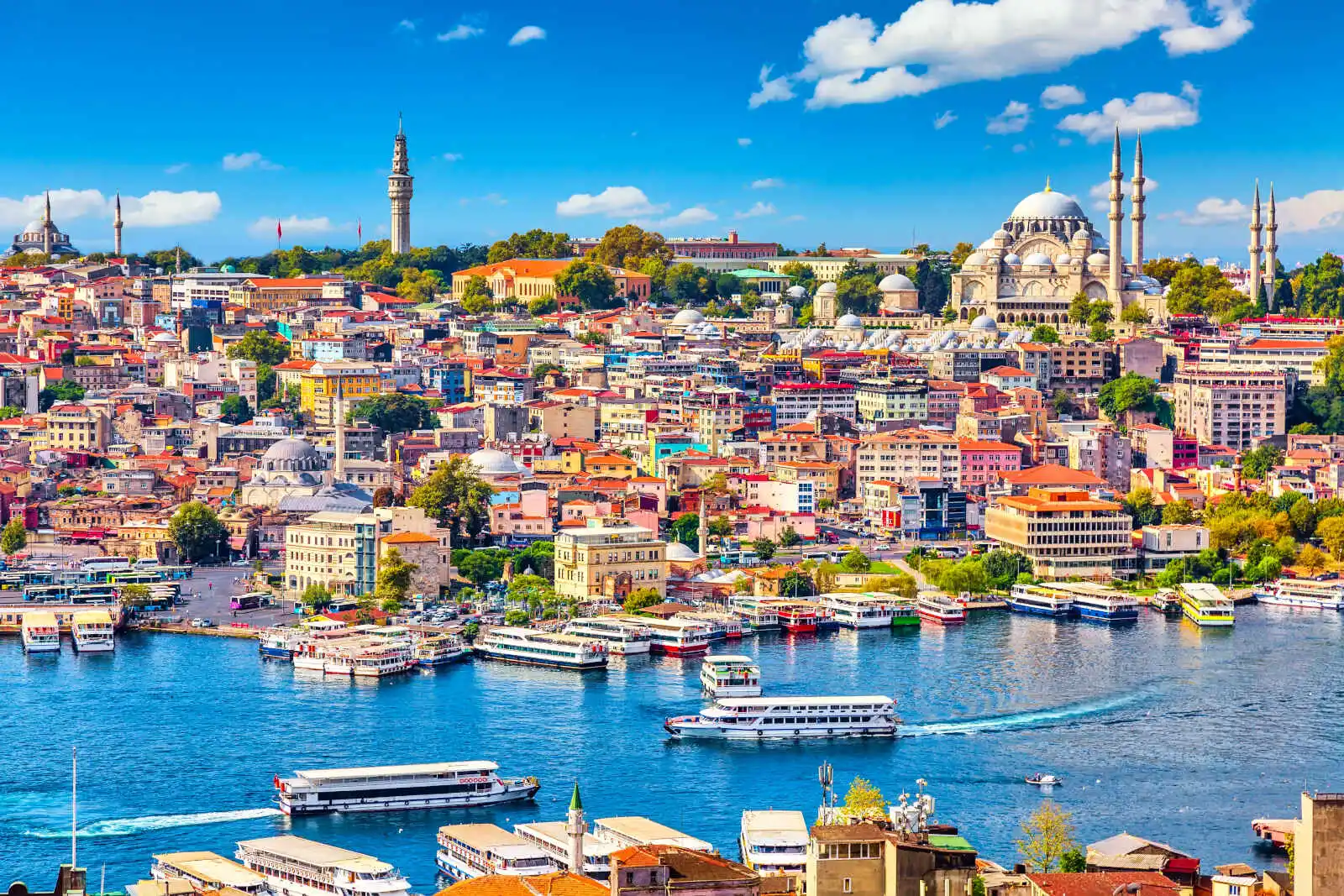 Vue panoramique sur le détroit du Bosphore, Istanbul, Turquie