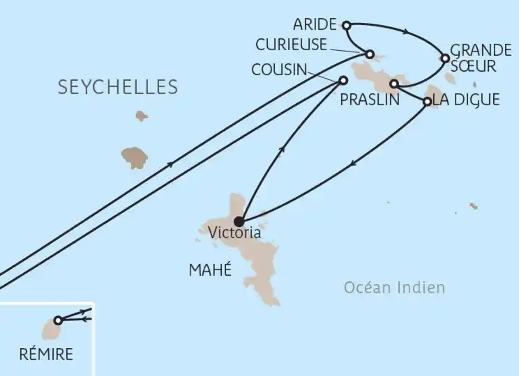 Carte L’essentiel des Seychelles