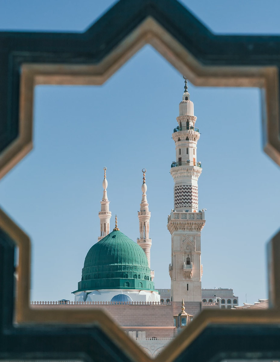 Dôme vert de la mosquée Masjid Nabwi, Médine, Arabie saoudite