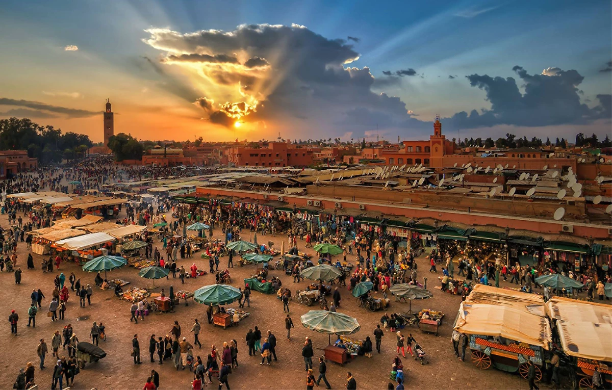 Place Jemaa el Fnaa, Marrakech, Maroc