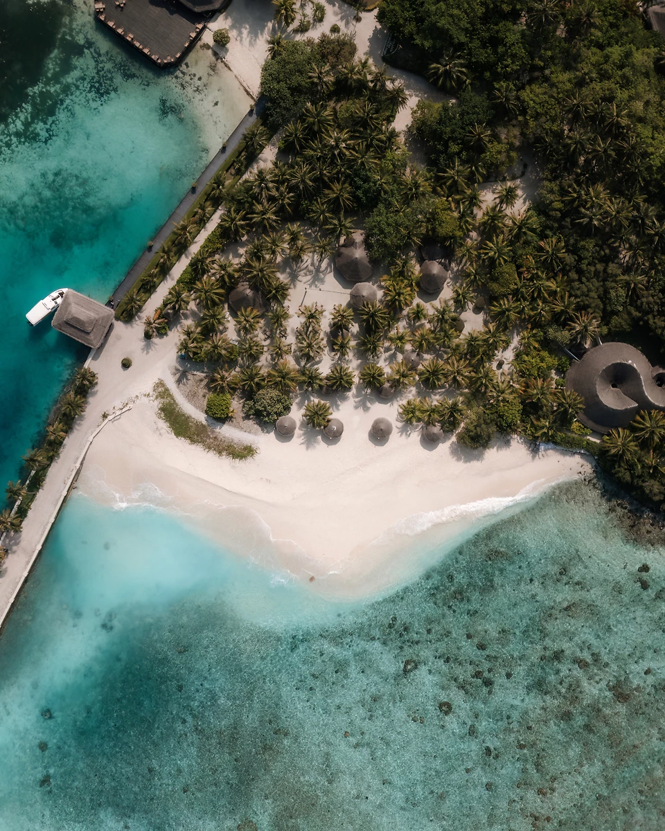 Vue aérienne de l'hôtel, hôtel Adaaran Select Hudhuran Fushi