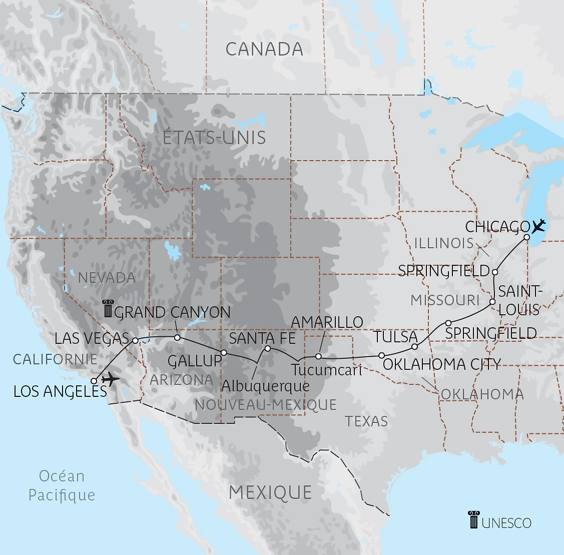 Carte Légendaire Route 66