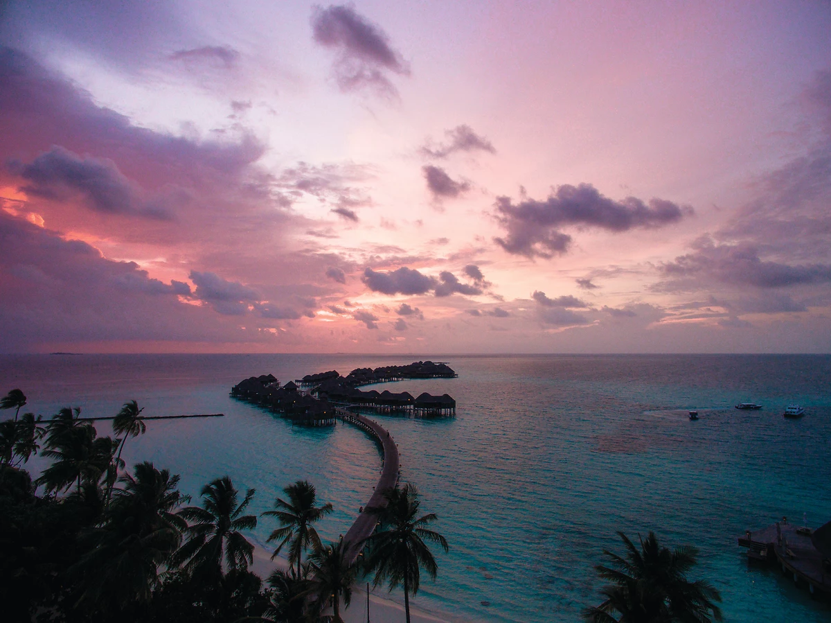 Vue aérienne de l'hôtel, Constance Halaveli