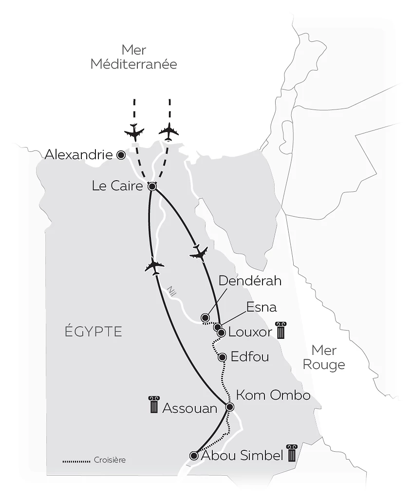 Carte Le Nil en dahabeya et les trésors du Caire