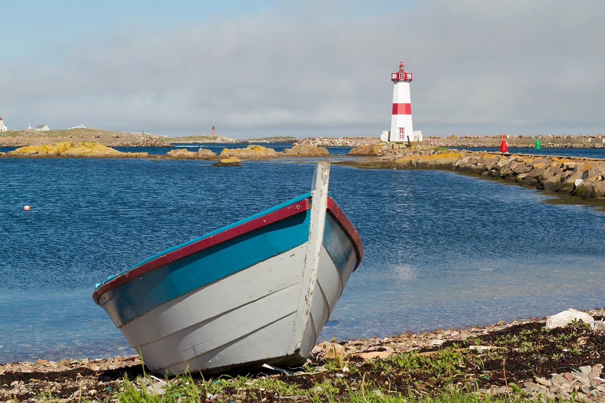 Phare Pointe aux canons, Saint-Pierre-et-Miquelon, France.